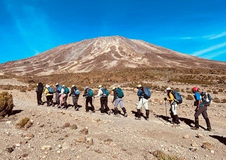 Itumeleng Mehale during the climb